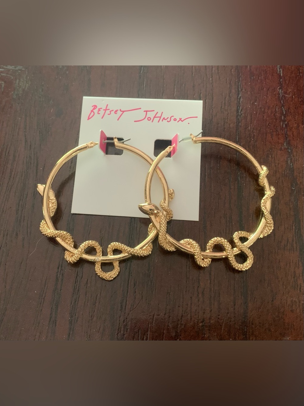 Betsey Johnson Gold Snake Wrap Hoop Earrings